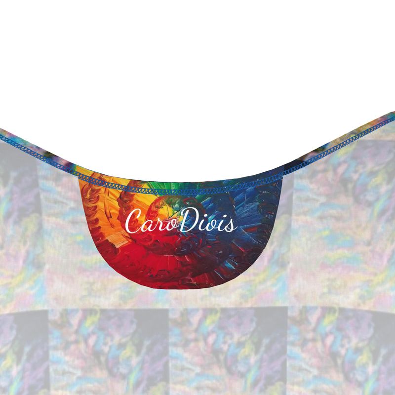 Robe moulante artistique “Plume” – Création inspirée du tableau de CaroDiois