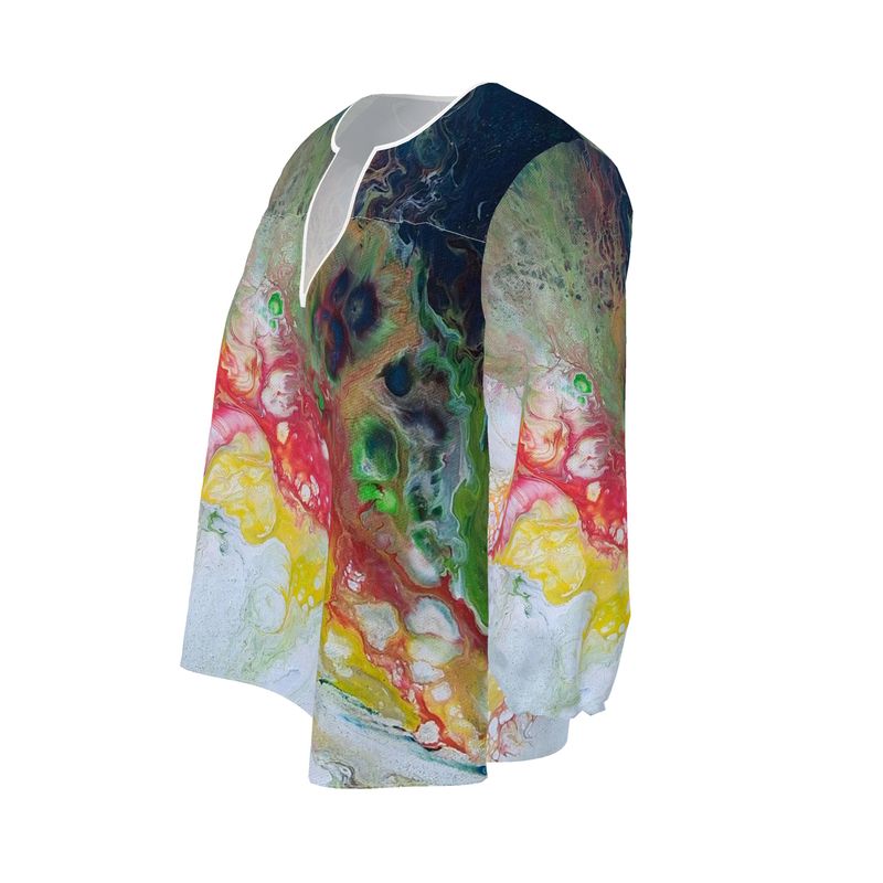 Blouse femme artistique Playa – blouse fluide imprimée art abstrait