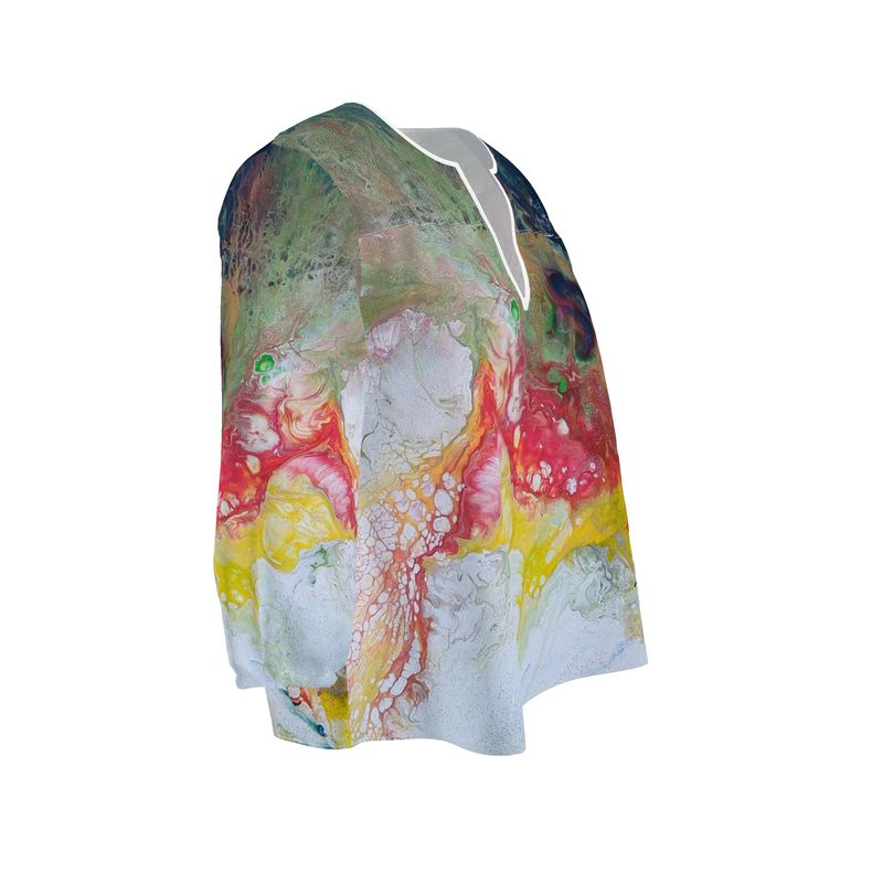 Blouse femme artistique Playa – blouse fluide imprimée art abstrait