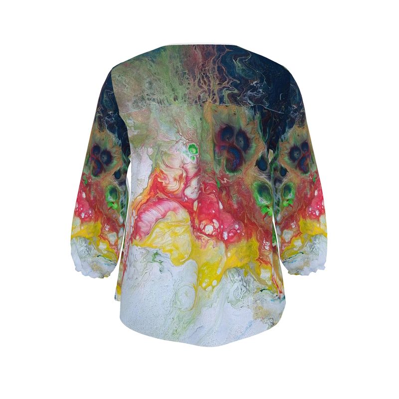 Blouse femme artistique Playa – blouse fluide imprimée art abstrait