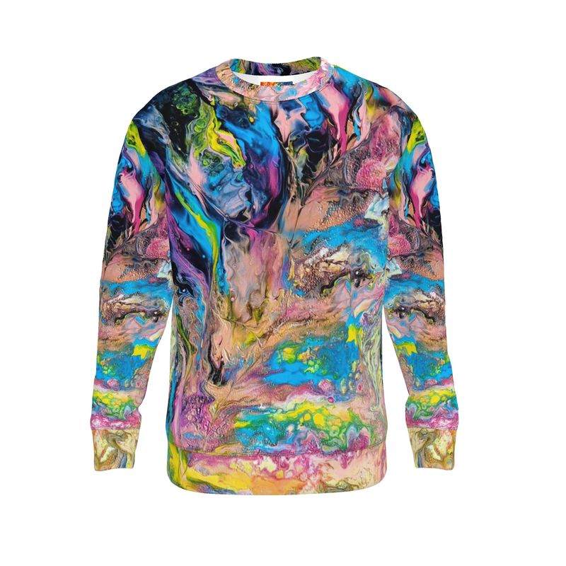 Sweatshirt artistique "Plume"🪶 multicolore – Édition limitée CaroDiois