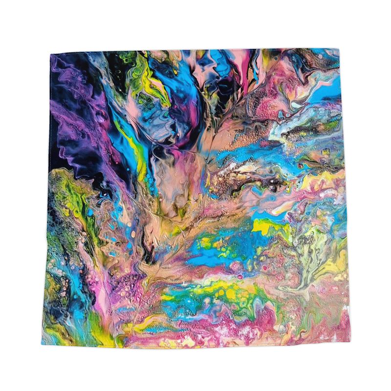 Foulard en soie "Plume" 🪶– création artistique CaroDiois (100% soie naturelle)