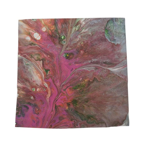 Bandana artistique CaroDiois – Création Fleur 🌸 | Carré de soie d'art