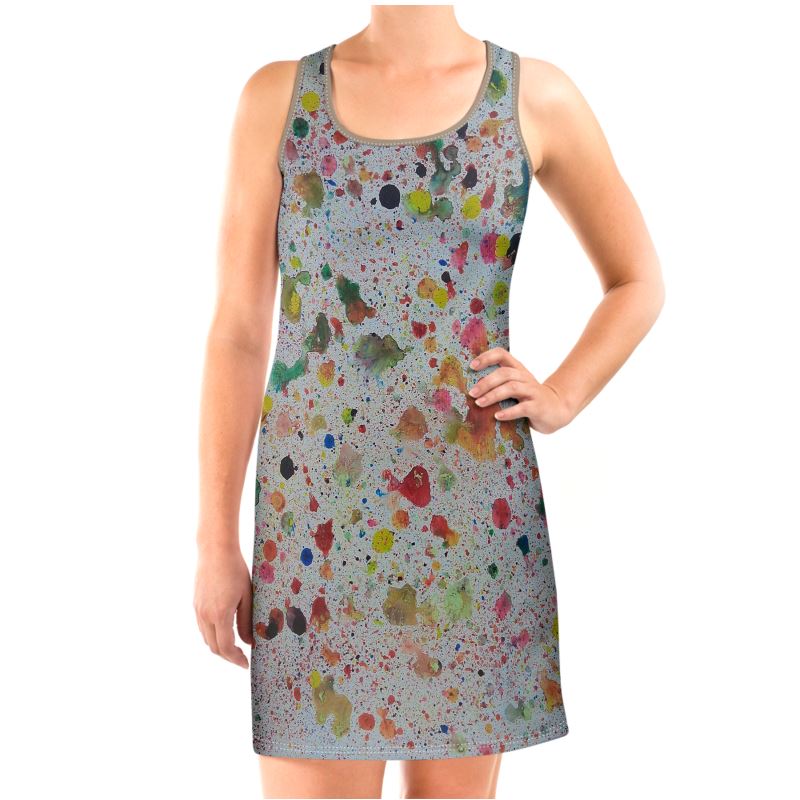 Robe débardeur artistique colorée – Paillettes du Bonheur | Création originale