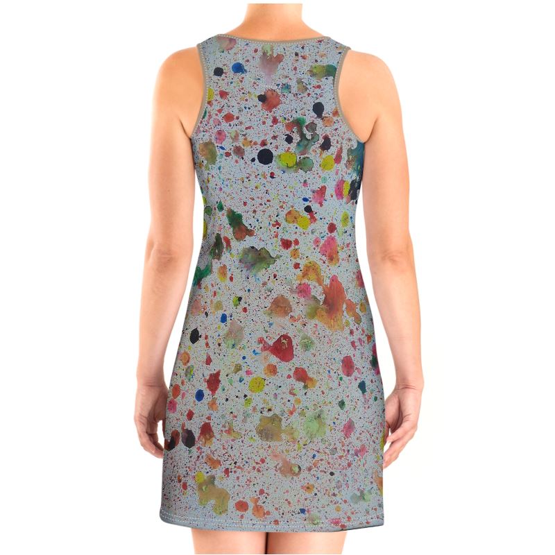 Robe débardeur artistique colorée – Paillettes du Bonheur | Création originale