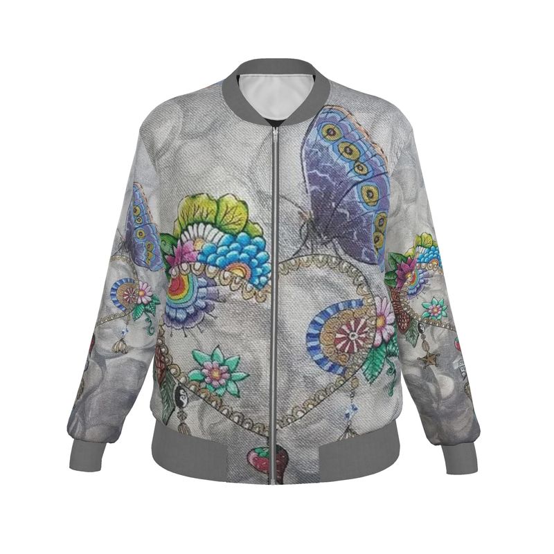 Veste bombers femme "Délicatesse" -veste imprimée florale élégante
