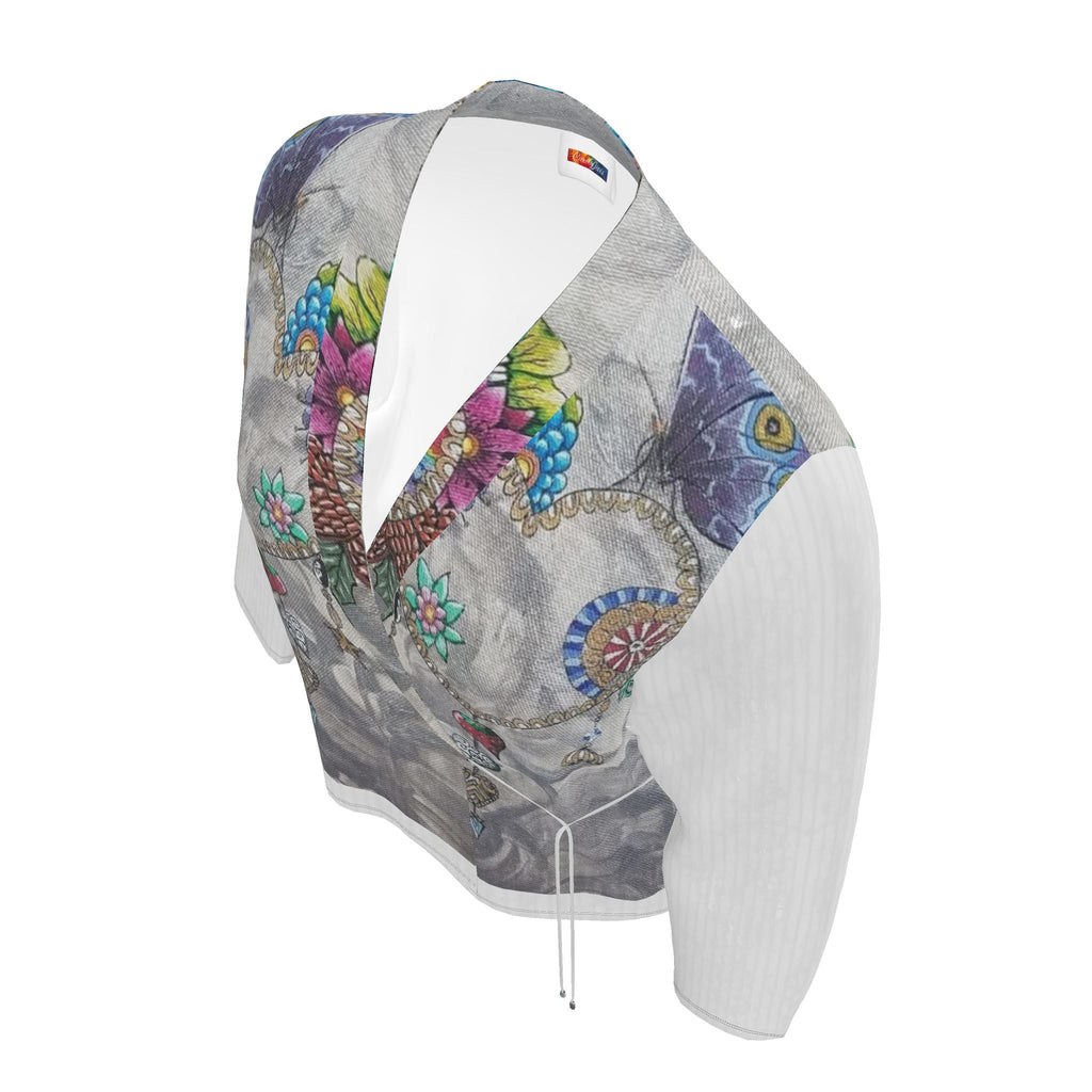 Blazer artistique Délicatesse, détails du col