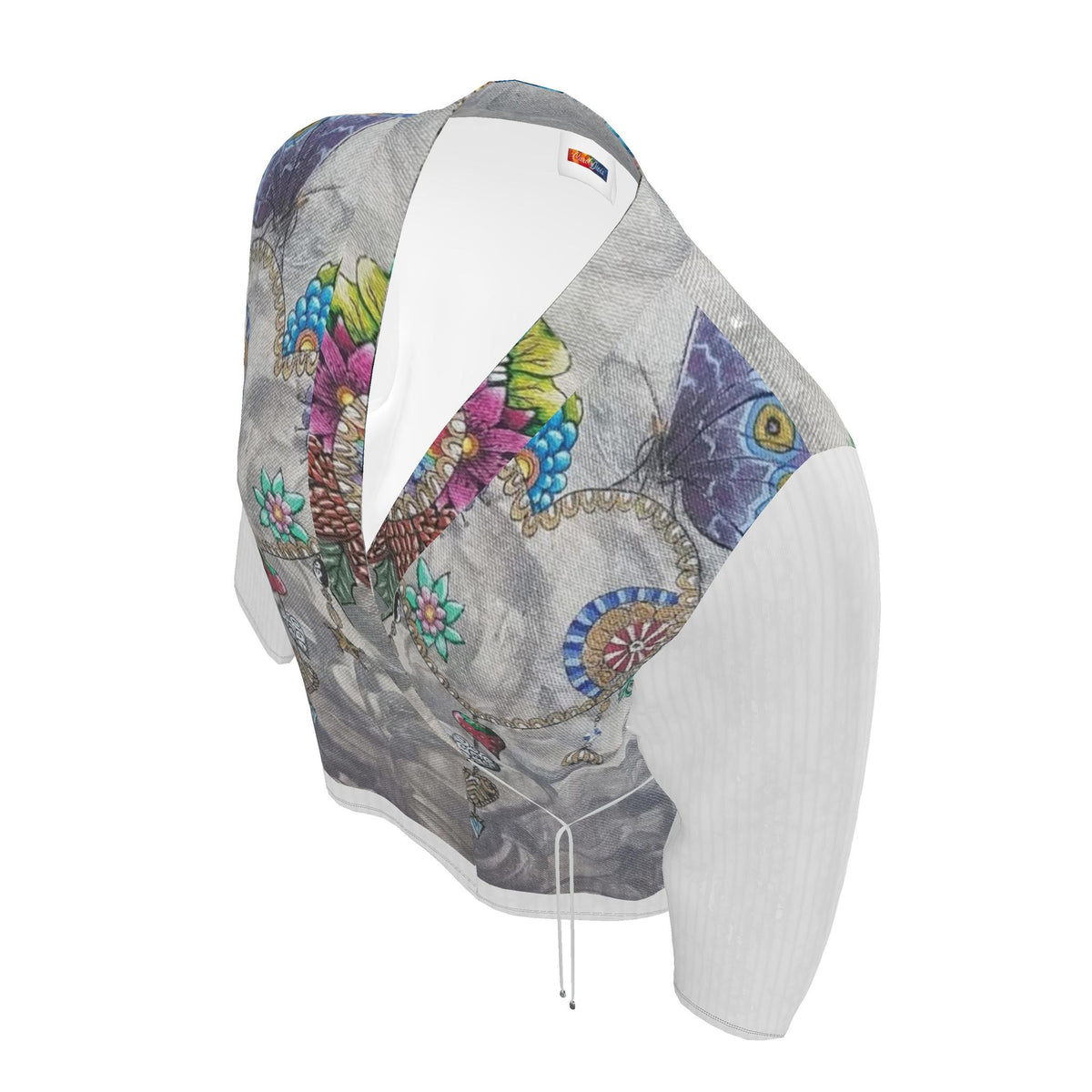 Blazer artistique Délicatesse, détails du col