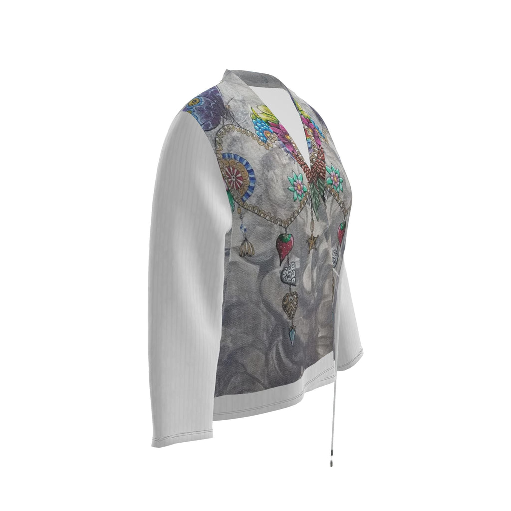 Blazer artistique femme en velours Délicatesse, vue de profil droit