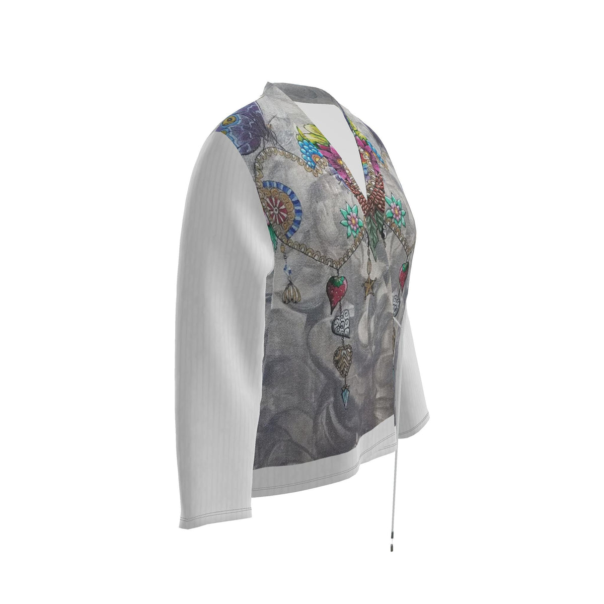 Blazer artistique femme en velours Délicatesse, vue de profil droit