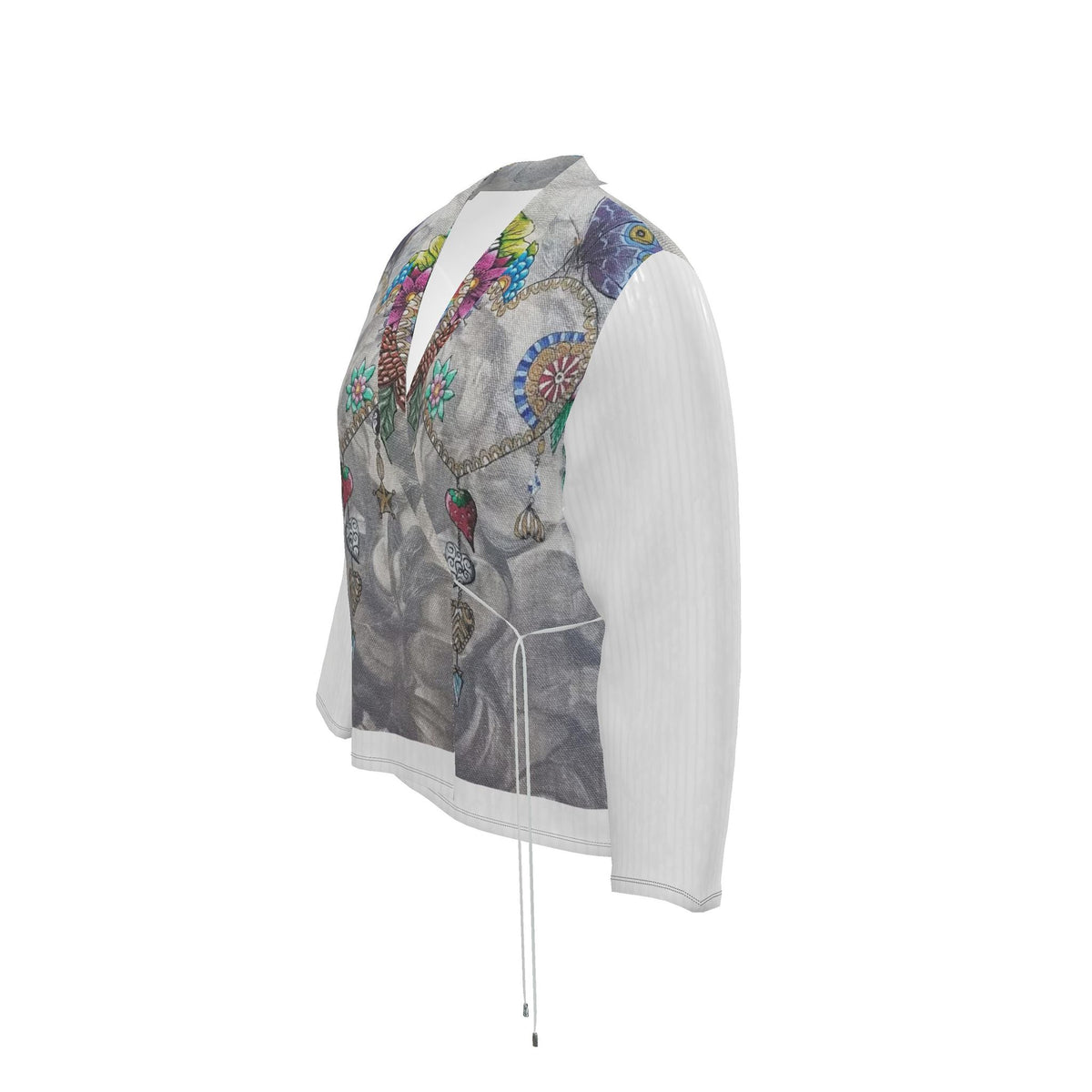 Blazer artistique femme en velours Délicatesse, vue de profil gauche