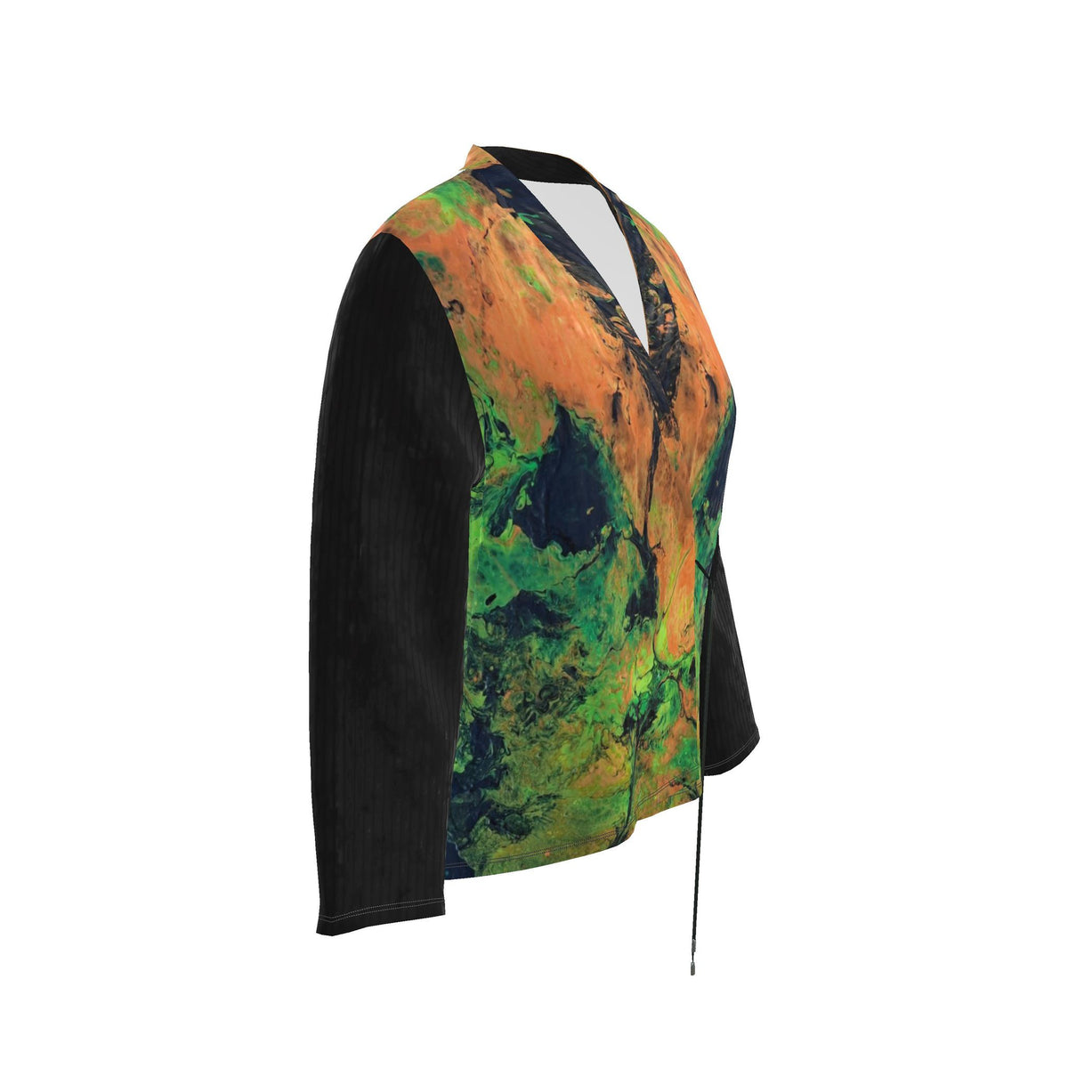 Blazer artistique femme en velours Hymne à la nature, vue de profil droit