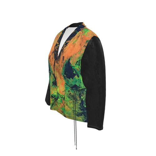 blazer artistique femme en velours Hymne à la nature, vue de profil gauche