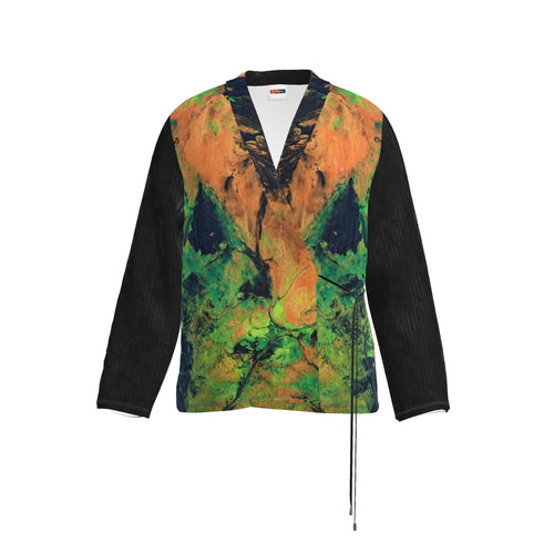 Blazer femme artistique en velours Hymne à la nature, vue de face