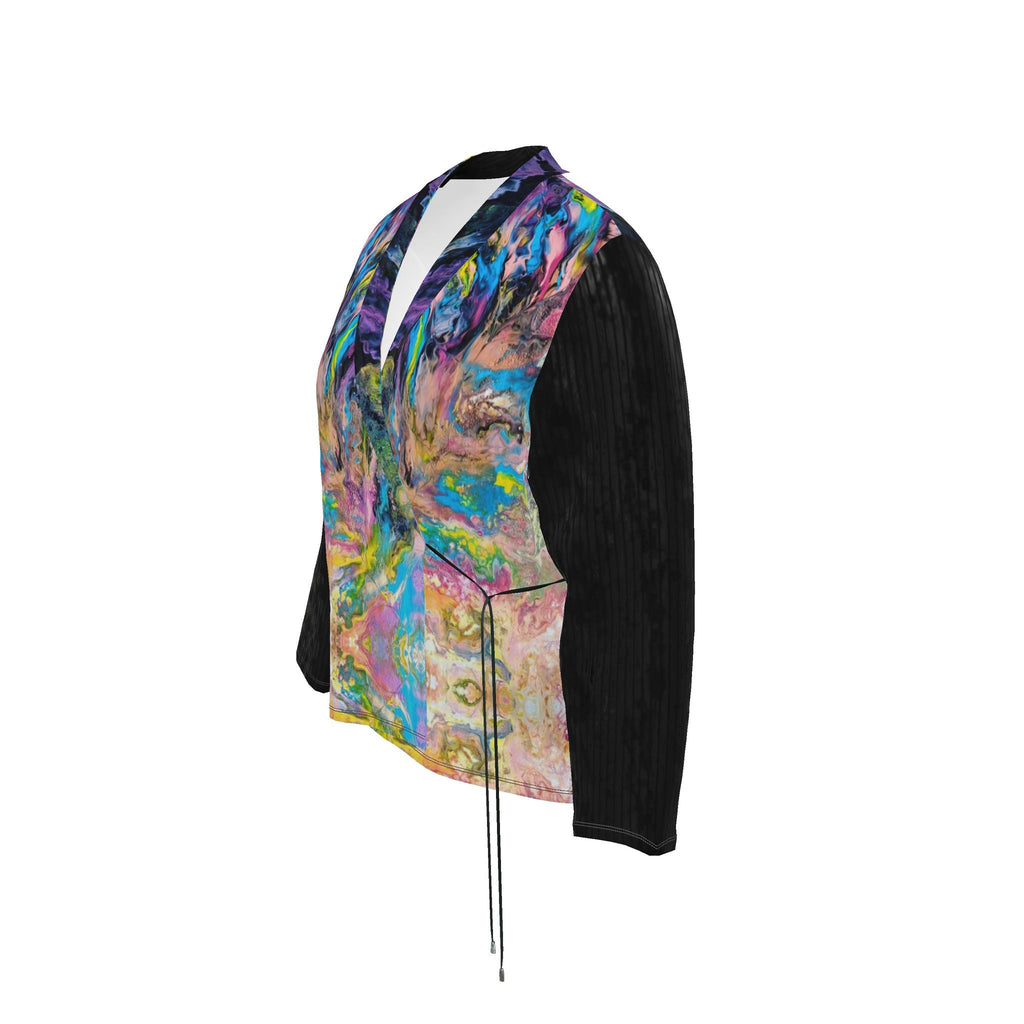blazer artistique femme Plume en velours, vue de trois quart