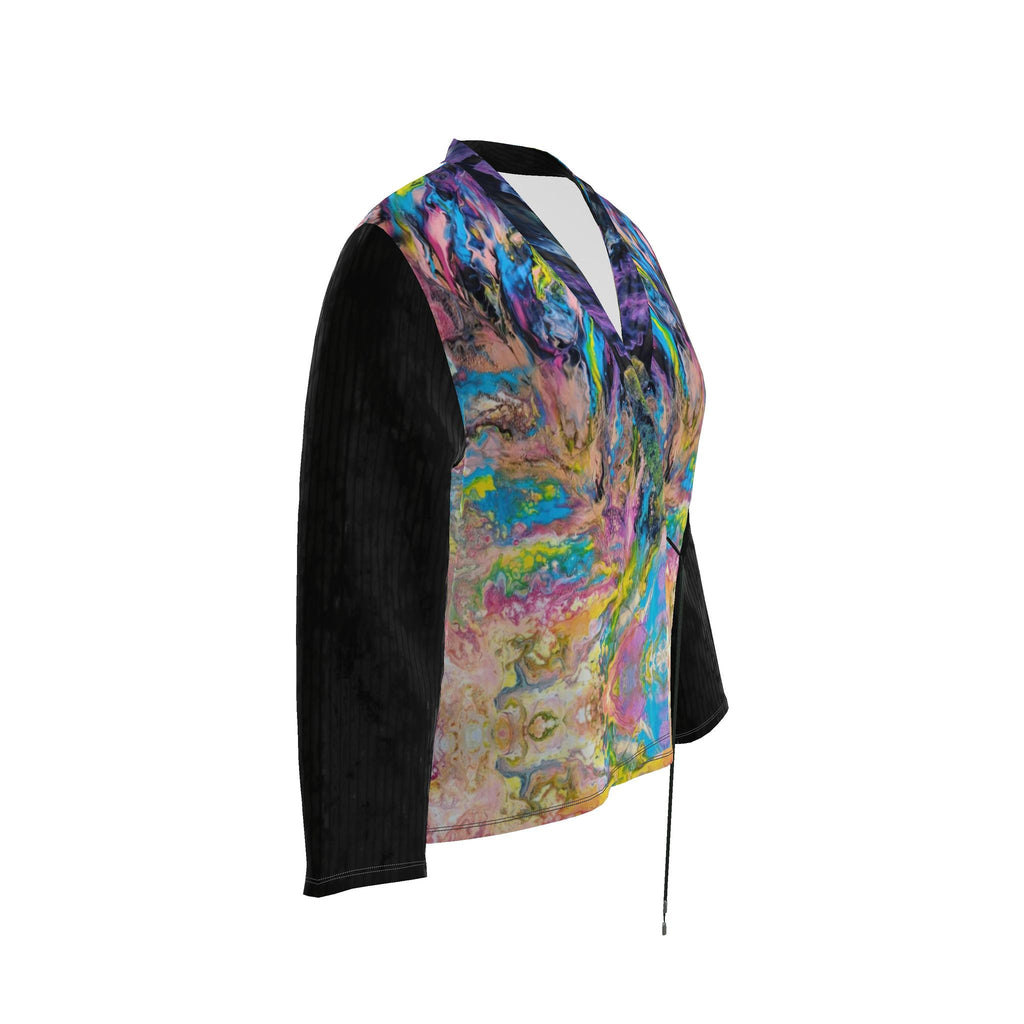 Blazer artistique femme Plume en velours, vue de trois quarts