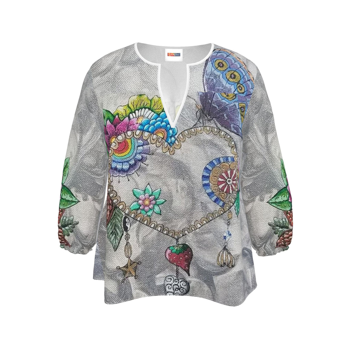Blouse artistique femme Délicatesse, vue de face