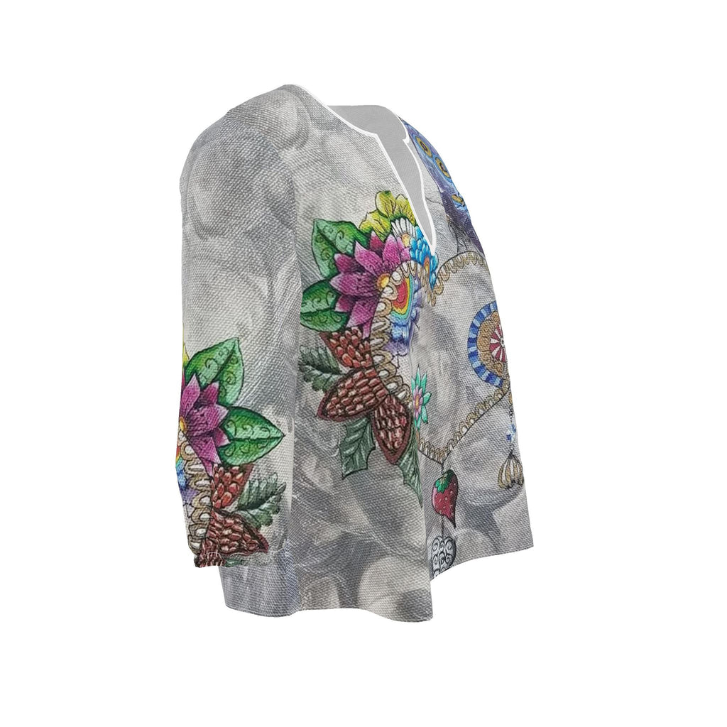 Blouse artistique femme Délicatesse vue de trois-quarts droit