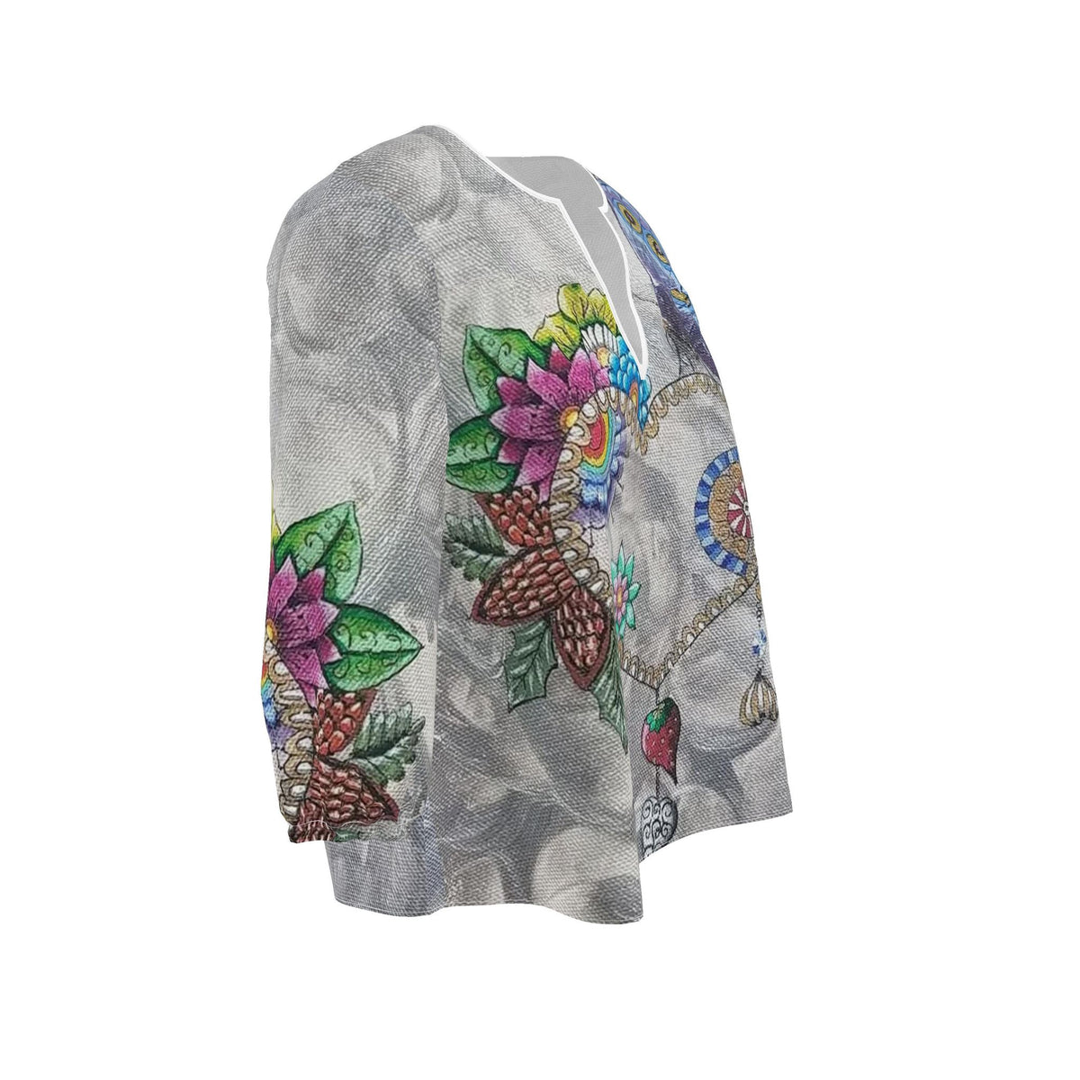 Blouse artistique femme Délicatesse vue de trois-quarts droit