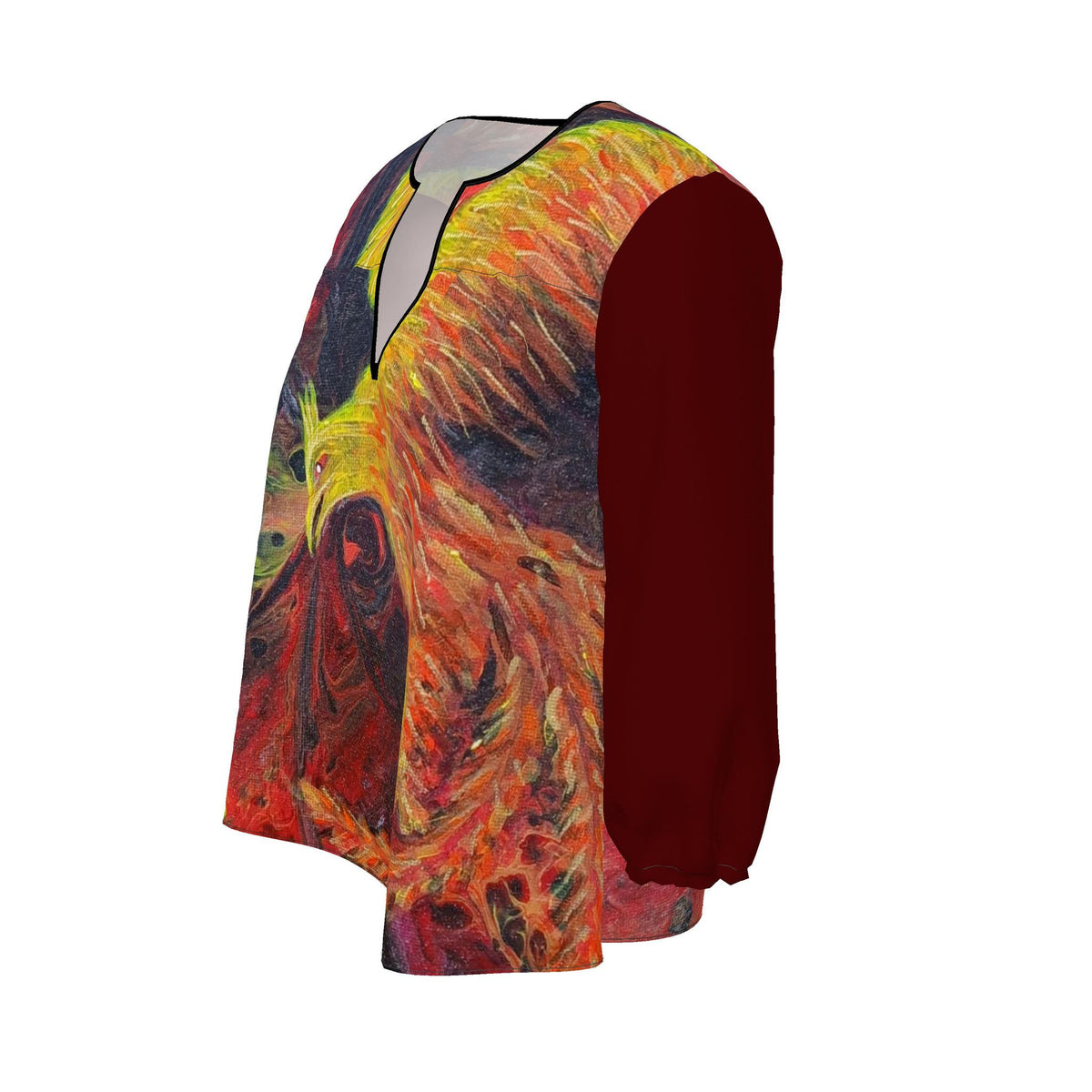 Blouse artistique femme Phoenix, vue de profil gauche