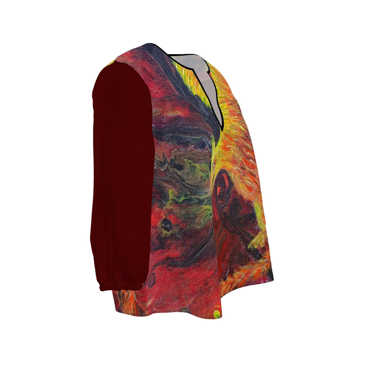 Blouse artistique femme Phoenix, vue de profil droit