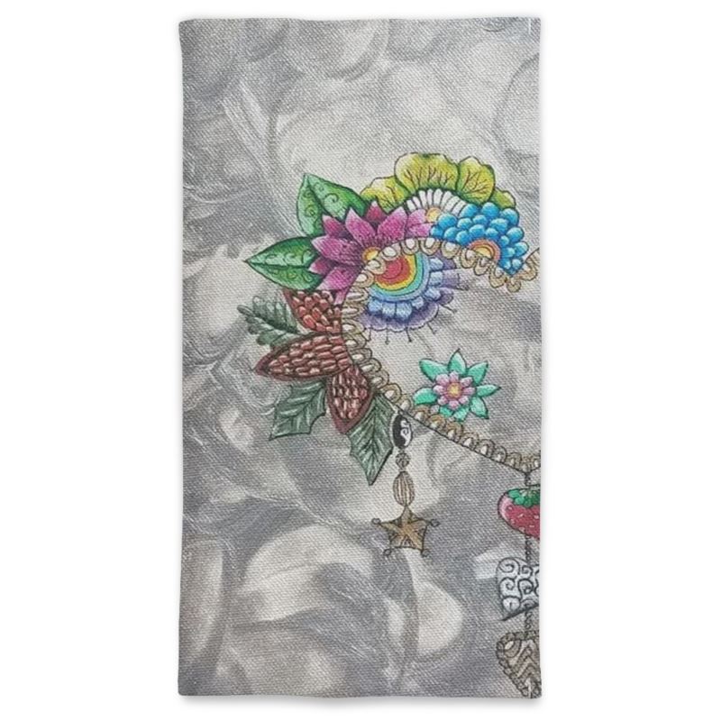 Cache-cou femme en jersey élastique – Motif artistique | Collection Délicatesse- CaroDiois