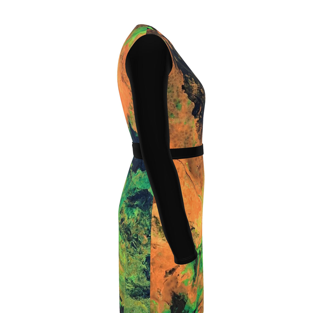 Robe portefeuille artistique femme Hymne à la nature, vue de profil droit