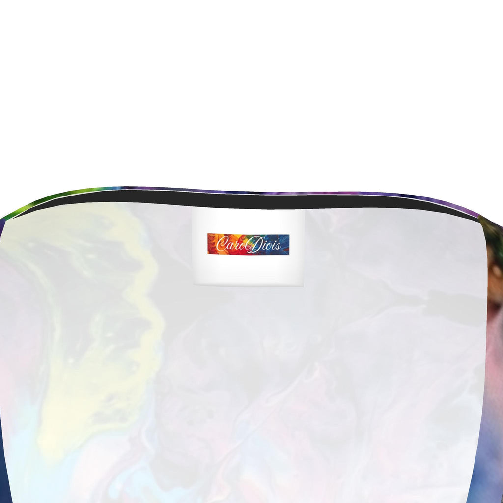 Robe portefeuille artistique Plume, étiquette CaroDiois
