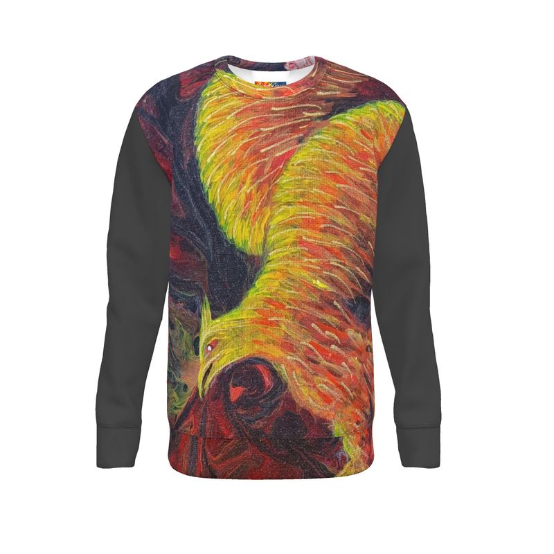 Sweat homme artistique “Phénix” – Jersey bouclette épais - Edition limitée à 50 ex | CaroDiois