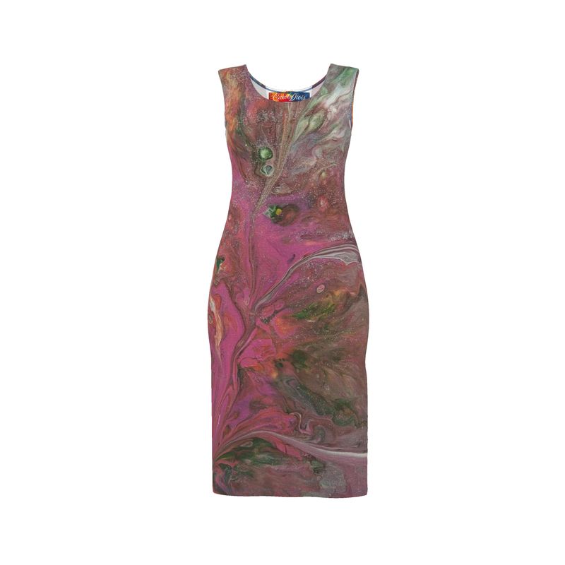 Robe moulante Fleur imprimée artistique- CaroDiois