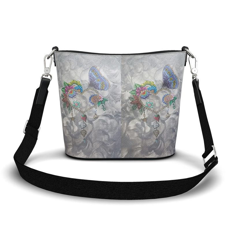 Grand sac fourre-tout en cuir imprimé- Collection Délicatesse