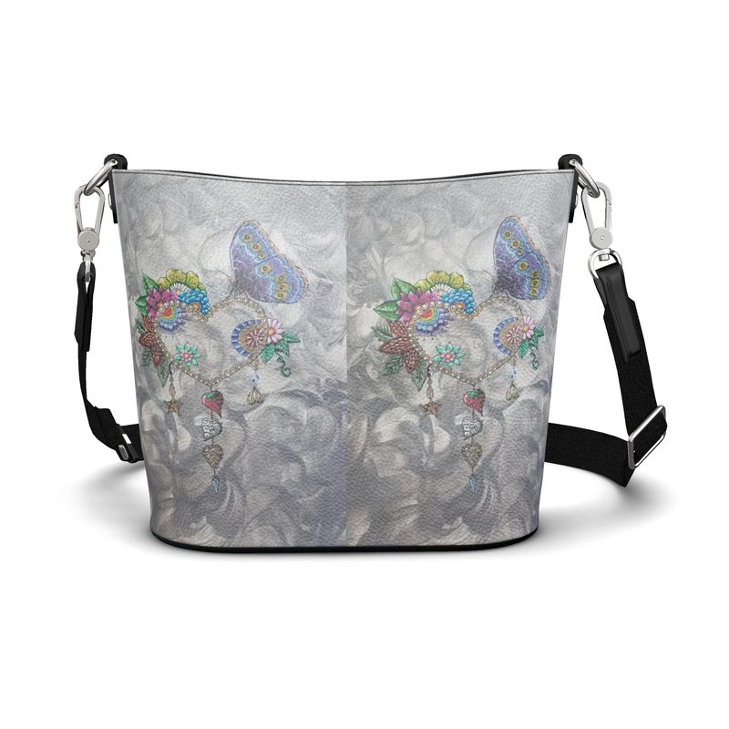 Grand sac fourre-tout en cuir imprimé- Collection Délicatesse